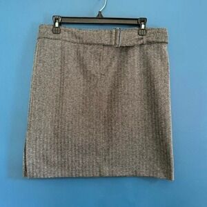 Y2K Express Low Rise Skirt Women's Size 11/12 Belted Brown Gray Slit Going Out